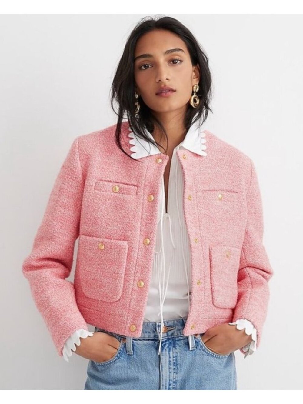 J. Crew Collection Cropped Lady Jacket in Italian Wool-Blend Bouclé 6